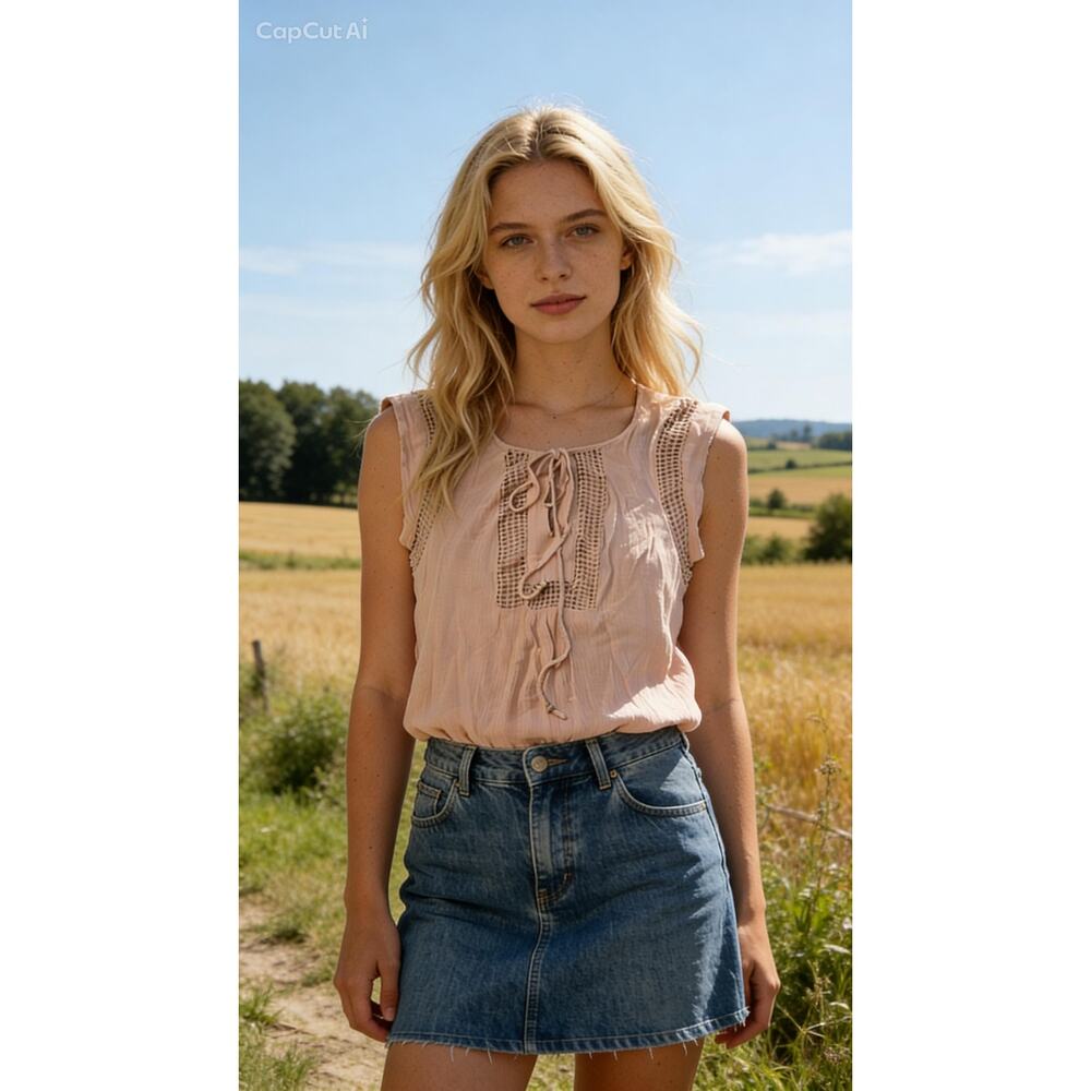 Daniel Rainn Peach Summer Lightweight Top